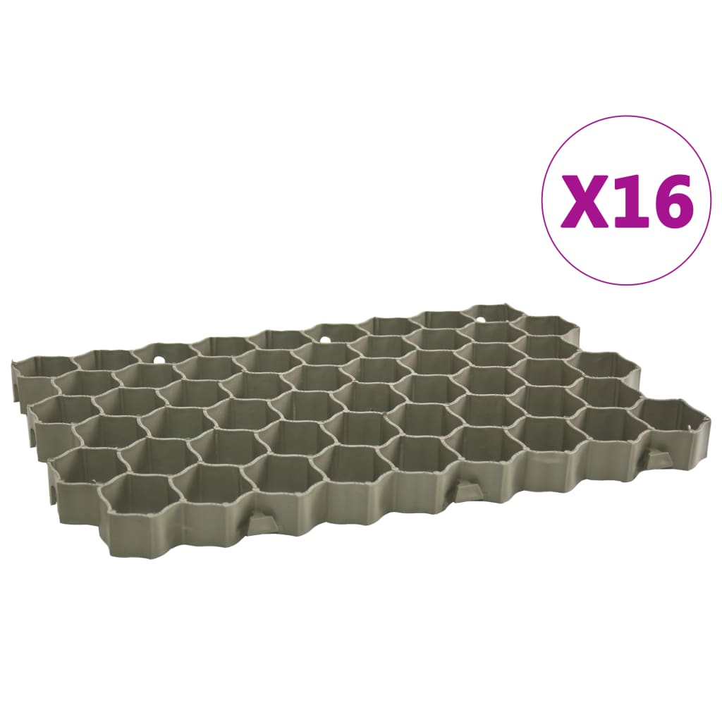 Vidaxl Grasgitter 16 ST 60x40x3 cm Kunststoffgrün