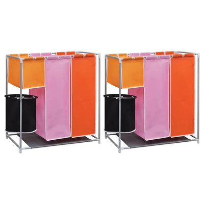 VIDAXL 3-teilig WASS SORTERS 2 STS mit Wäschekorb