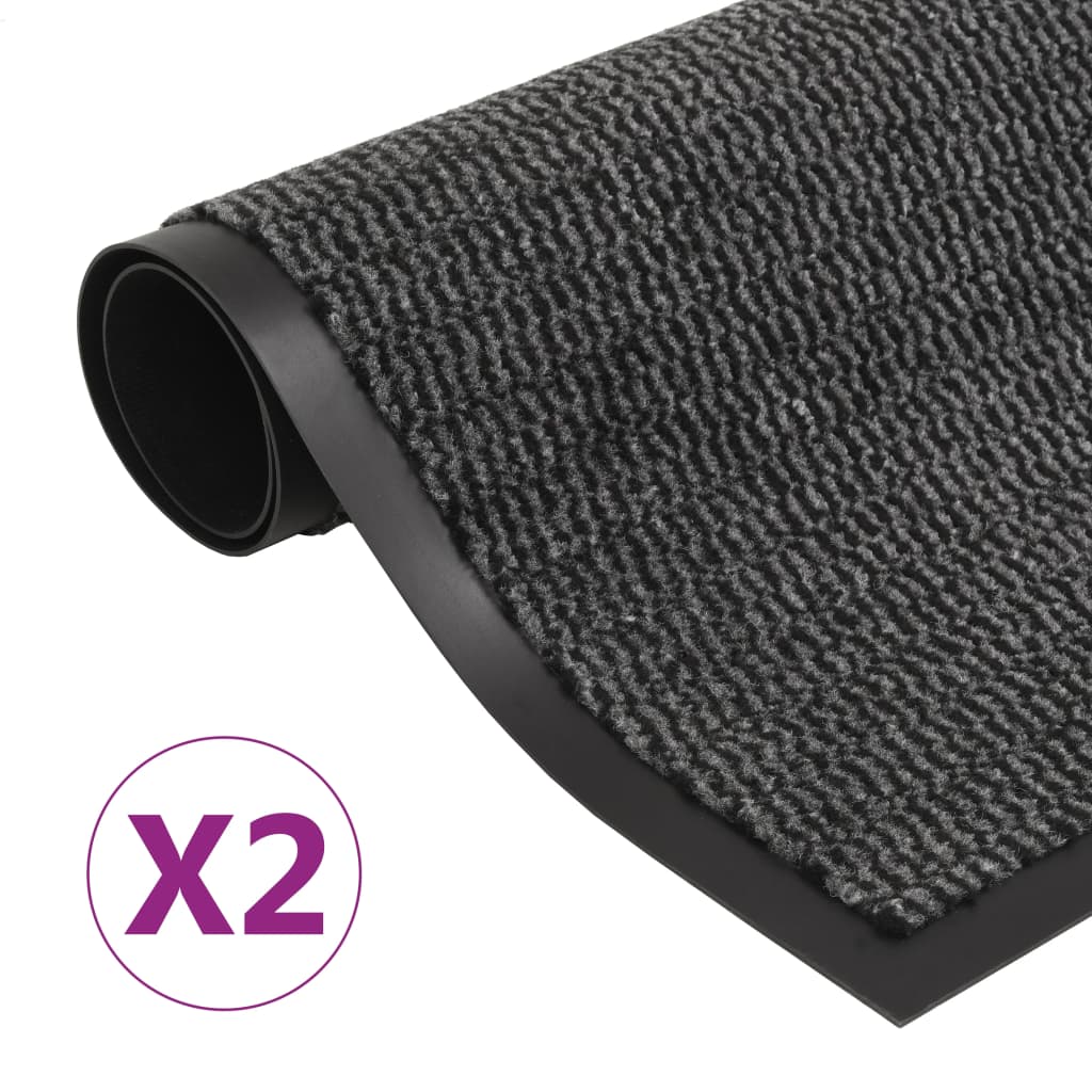 VIDAXL DROOGLOOP MATS 2 PC RETTANGULULE TUFTED 40x60 cm Anthrazit