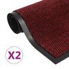 VIDAXL DROOGLOOP MATS 2 PC RETTANGULAR TUFTED 80X120 CM RED