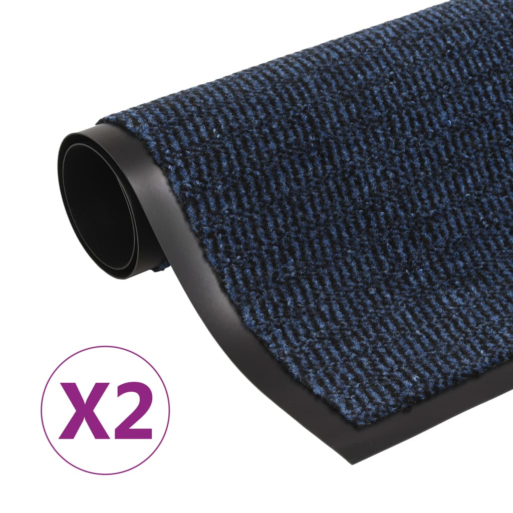 Vidaxl droogloop matten 2 pc rechteckig getuftet 80x120 cm blau
