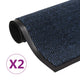 Vidaxl droogloop matten 2 pc rechteckig getuftet 80x120 cm blau