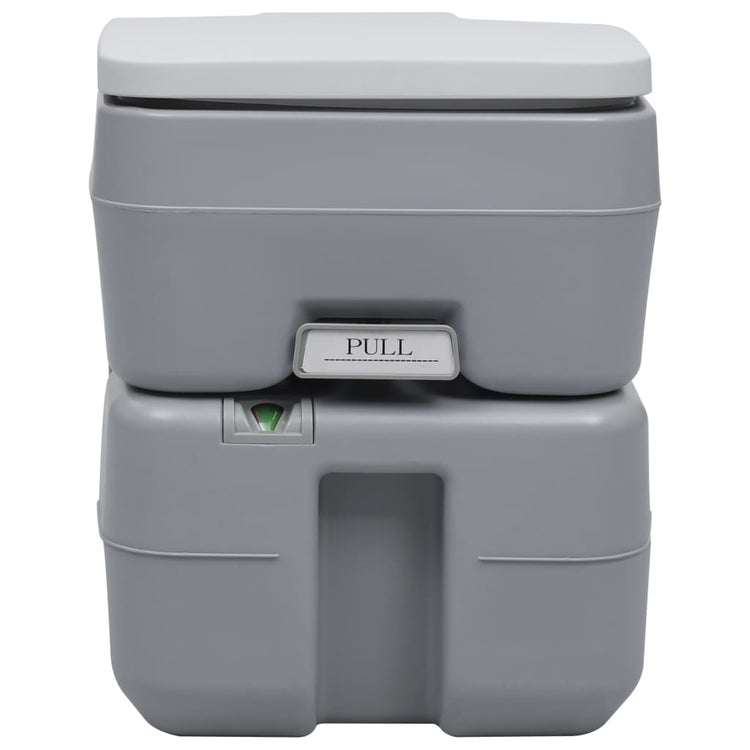Vidaxl Camps Toilette tragbar 20 + 10 l Grau