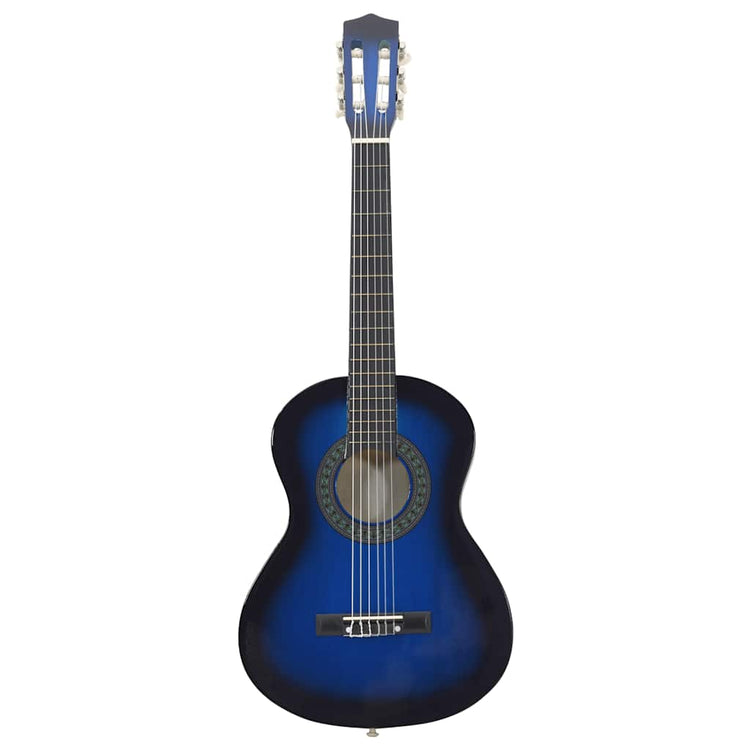 Vidaxl 8-teilige Gitarrenset Klassiker Anfänger 1 2 34 Blau