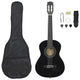 Vidaxl 8-teilige Gitarrenset Klassiker Anfänger 1 2 34 Schwarz