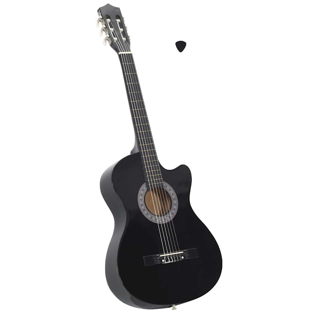 Vidaxl -Gitarrenausschnitt mit 6 Saiten Western Classic 38 Schwarz