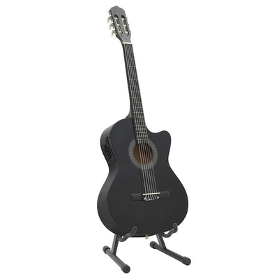 Vidaxl 12-teilige Gitarrenset mit Equalizer und 6 Saiten westlich schwarz