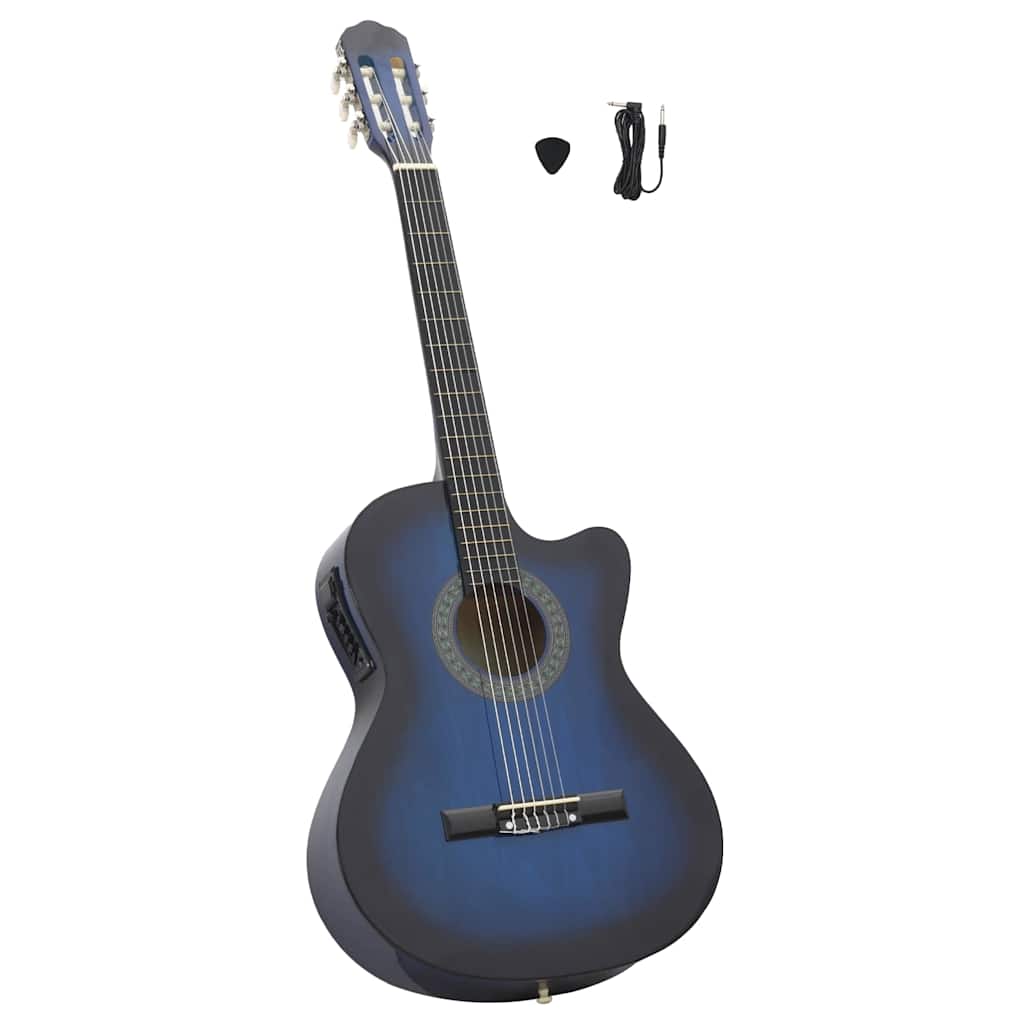 Vidaxl Gitarrenausschnitt mit Equalizer 6 Saiten Western Classic Blue