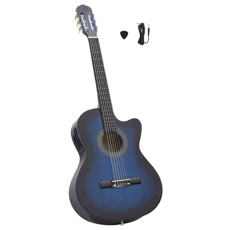 Vidaxl Gitarrenausschnitt mit Equalizer 6 Saiten Western Classic Blue