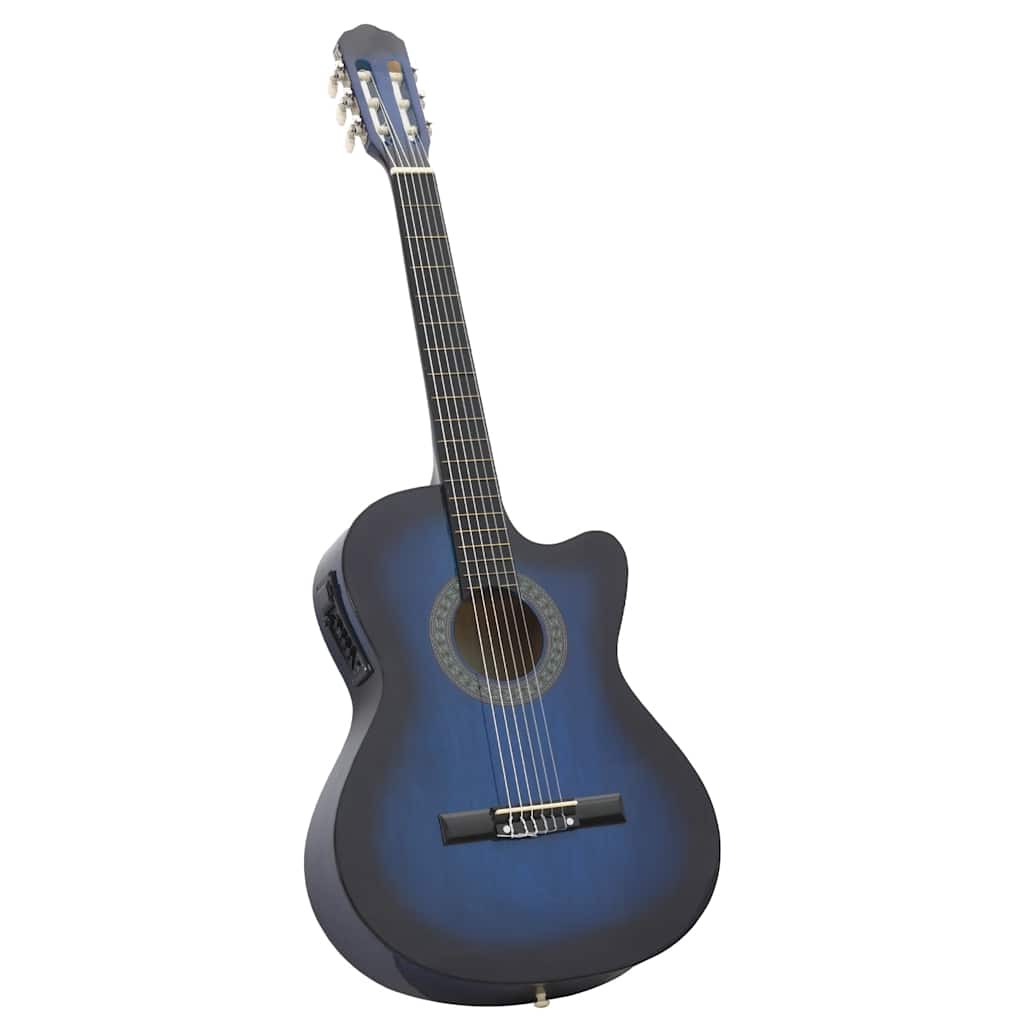 Vidaxl Gitarrenausschnitt mit Equalizer 6 Saiten Western Classic Blue