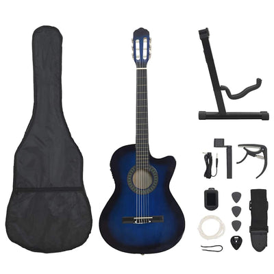 Vidaxl 12-teilige Gitarrenset mit Equalizer und 6 Saiten westlichblau