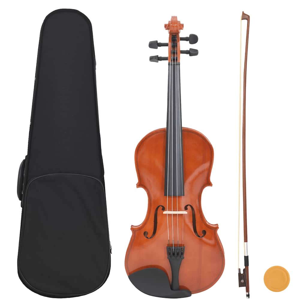 Vidaxl Violin -Set mit Bogen und Kinstun 4 4 Dunkelholz
