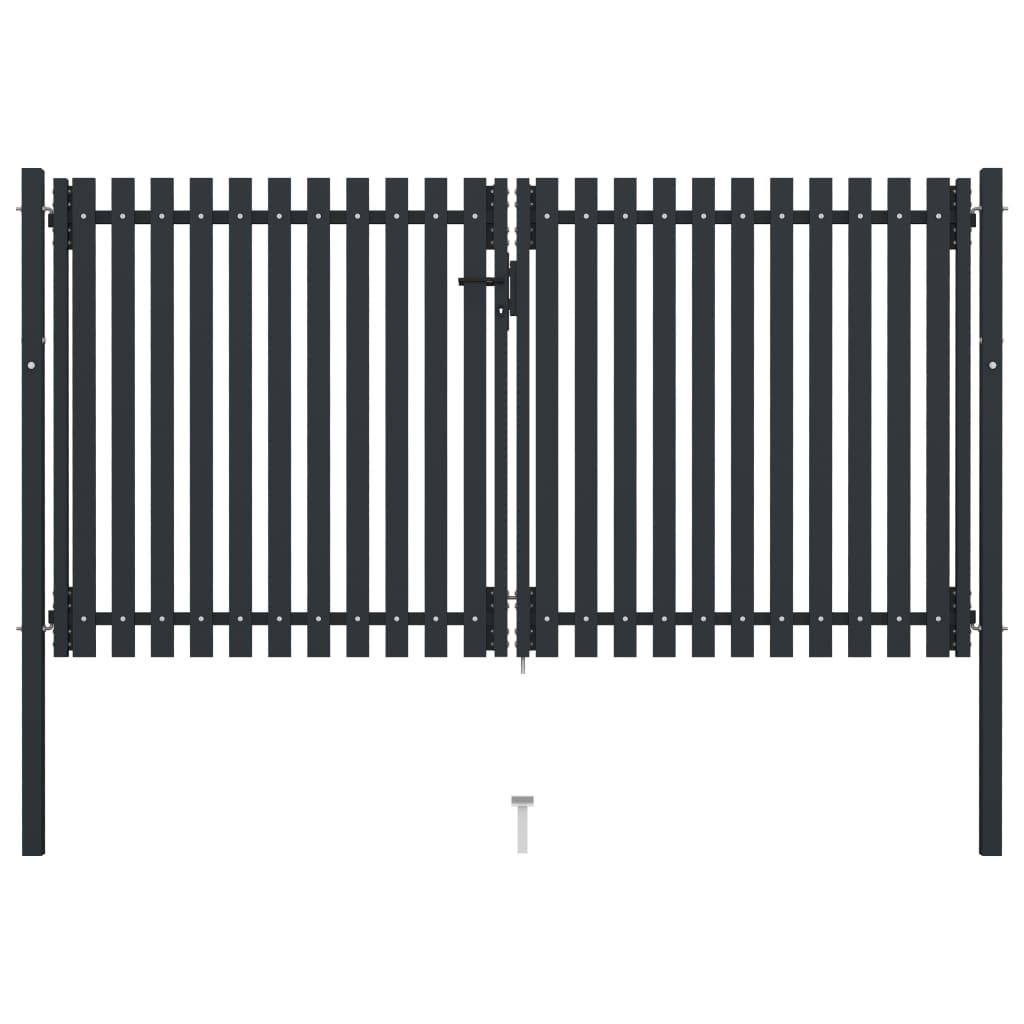 Vidaxl -Port Doppel 306x200 cm Stahl Anthrazit