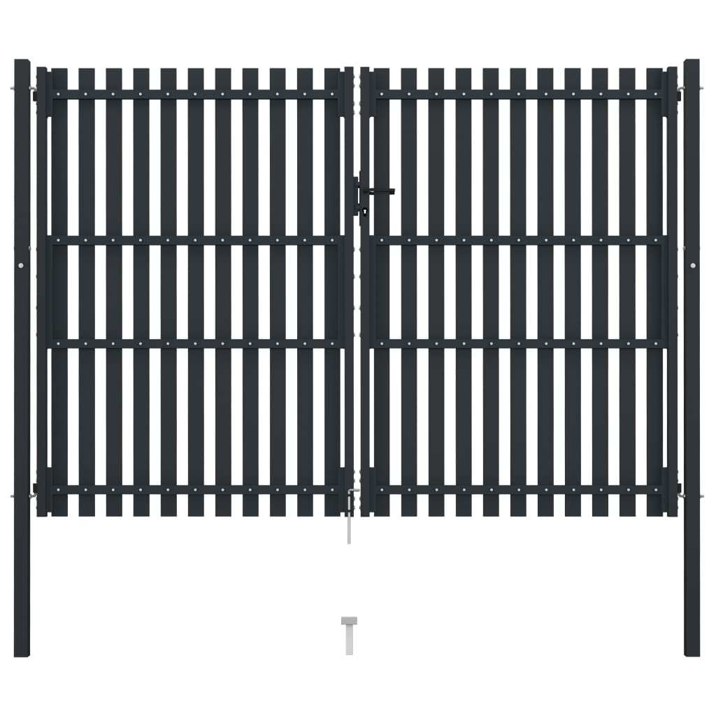 Vidaxl -Port Doppel 306x250 cm Stahl Anthrazit
