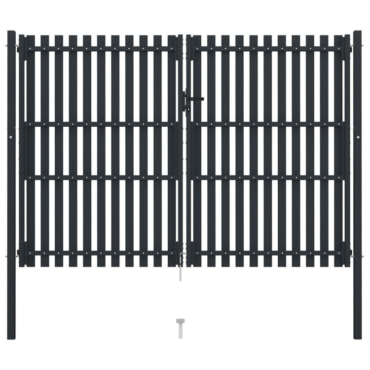 Vidaxl -Port Doppel 306x250 cm Stahl Anthrazit