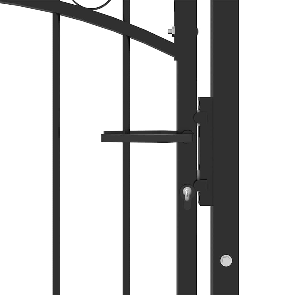 Vidaxx Zauntür mit Nägeln schwarz 100 x 200 cm pulverbeschichteter Stahl