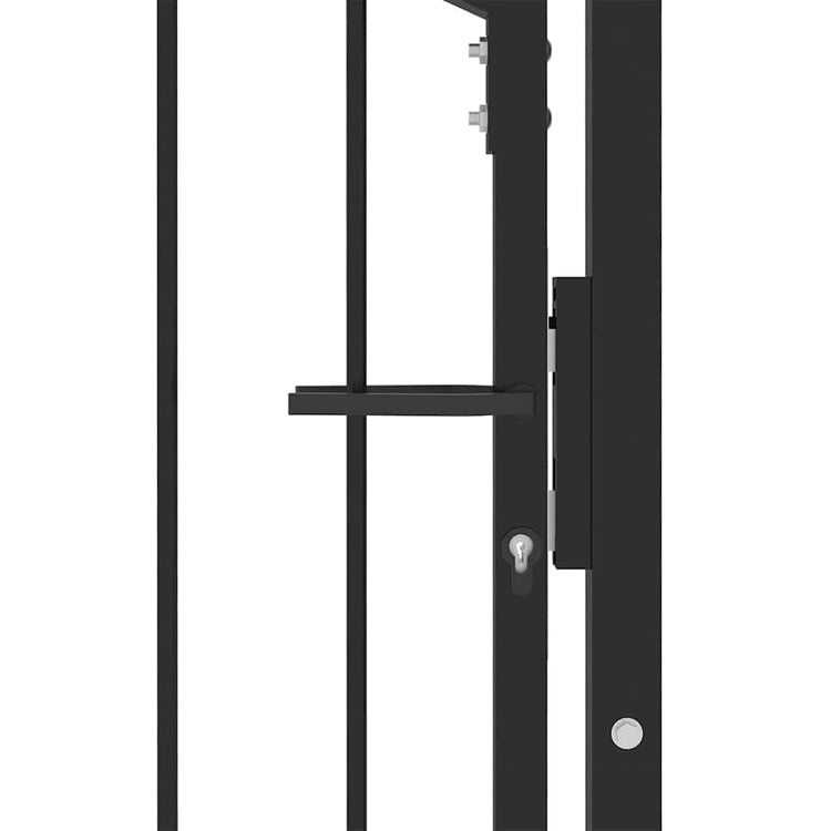 Vidaxx Zauntür mit Nägeln schwarz 100 x 200 cm pulverbeschichteter Stahl