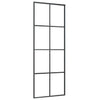 VIDAXL -Schiebetür 76x205 cm Aluminium und ESG -Glas schwarz
