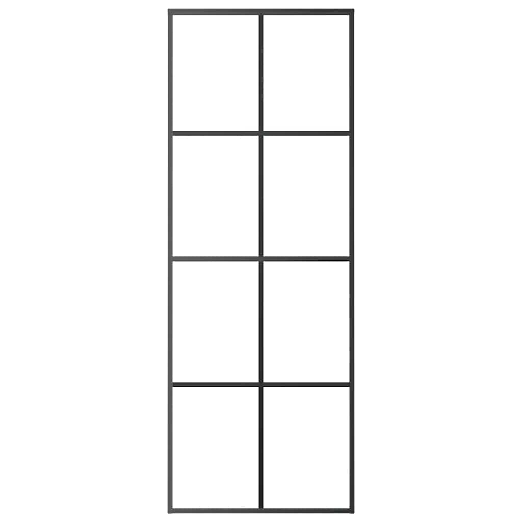 VIDAXL -Schiebetür 76x205 cm Aluminium und ESG -Glas schwarz