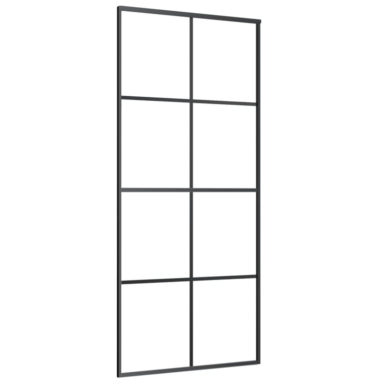 Vidaxl Schiebetür 90x205 cm Aluminium und ESG -Glas schwarz