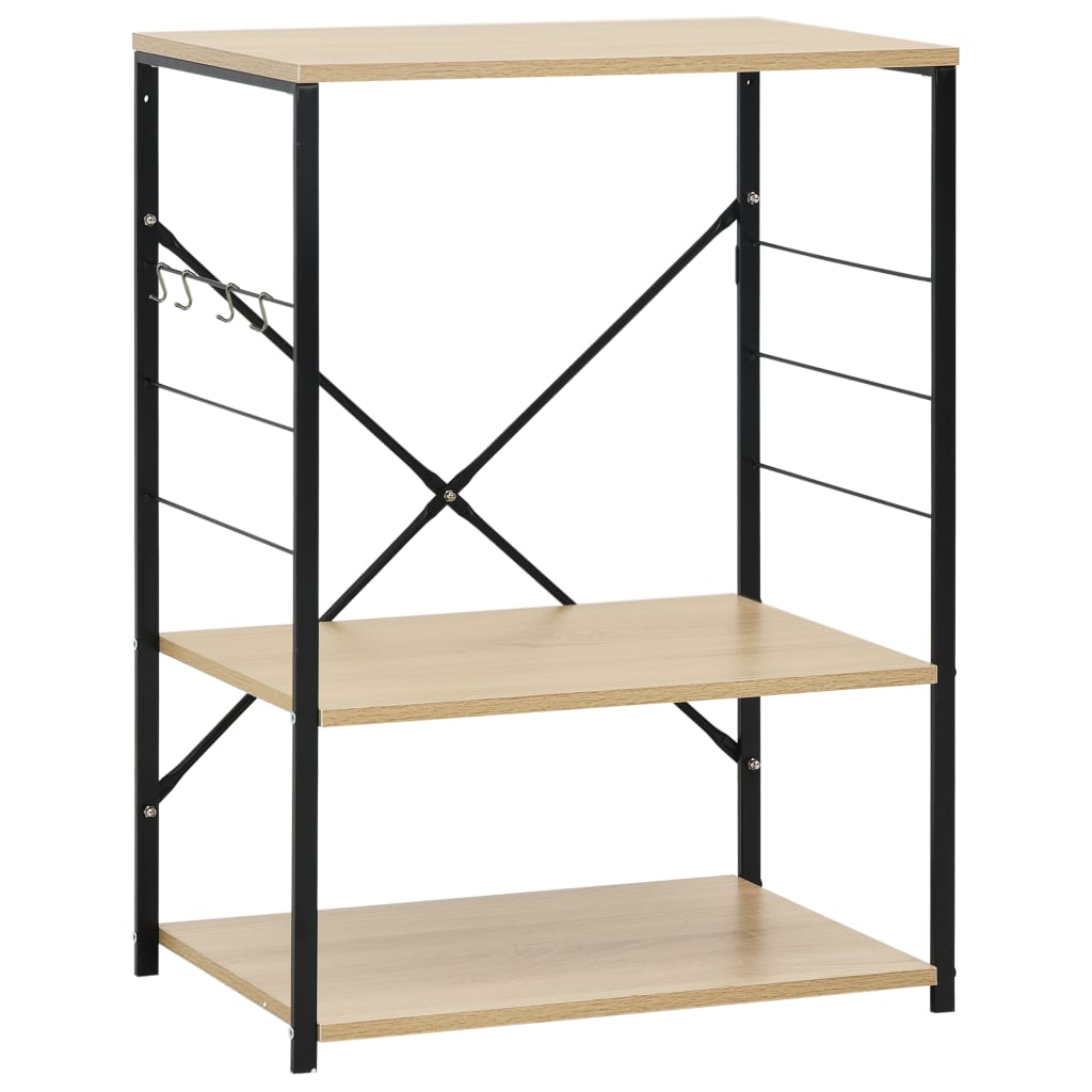 VIDAXL -Mikrowellenschrank 60x39.6x79.5 cm verarbeitetes Holzschwarz und Eichenfarbe