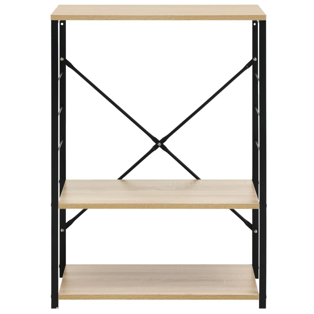 VIDAXL -Mikrowellenschrank 60x39.6x79.5 cm verarbeitetes Holzschwarz und Eichenfarbe