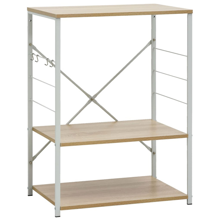 VIDAXL -Mikrowellenschrank 60x39.6x79.5 cm verarbeitetes Holz weiß und Eichefarbe