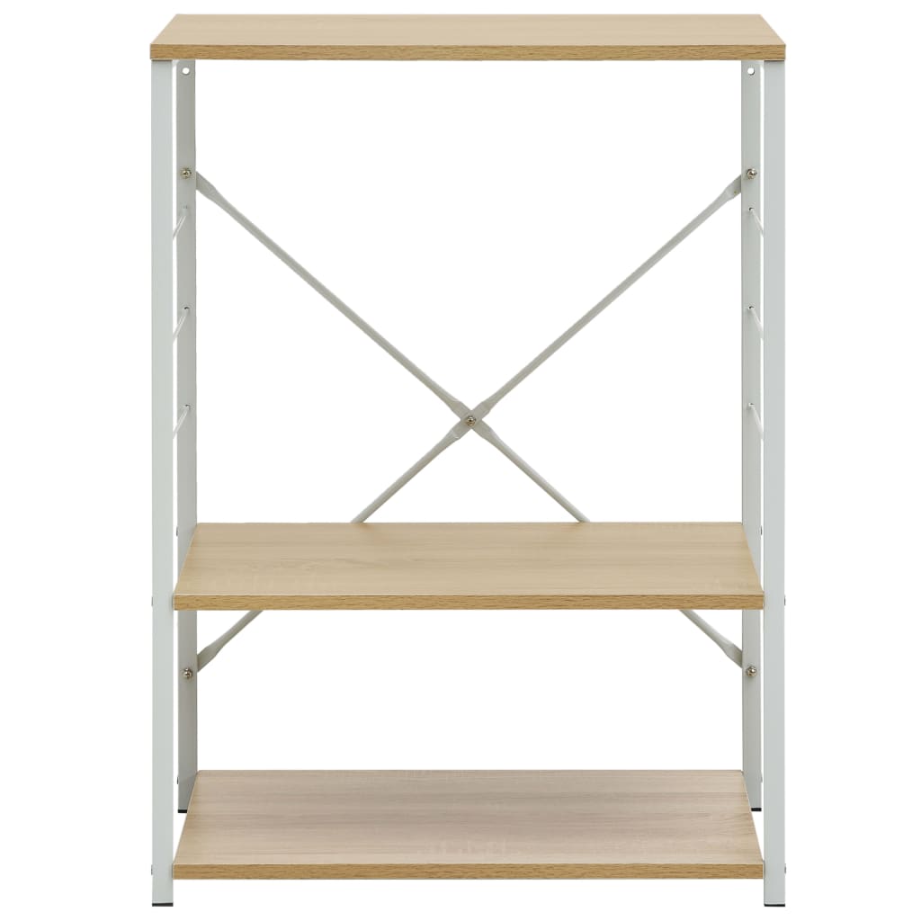 VIDAXL -Mikrowellenschrank 60x39.6x79.5 cm verarbeitetes Holz weiß und Eichefarbe