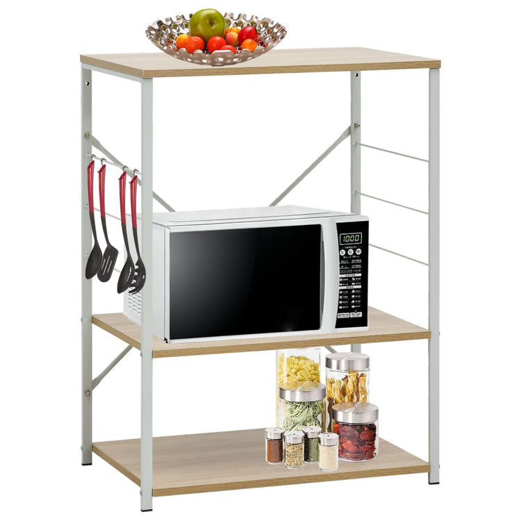 VIDAXL -Mikrowellenschrank 60x39.6x79.5 cm verarbeitetes Holz weiß und Eichefarbe