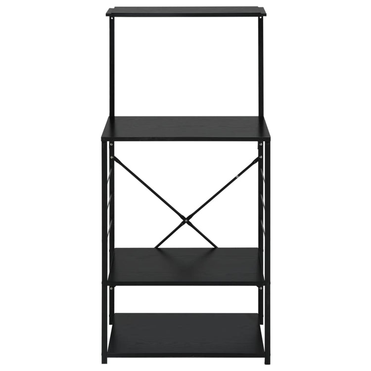 Vidaxl Mikrowellenschrank 60x39.6x123 cm verarbeitetes Holz schwarz