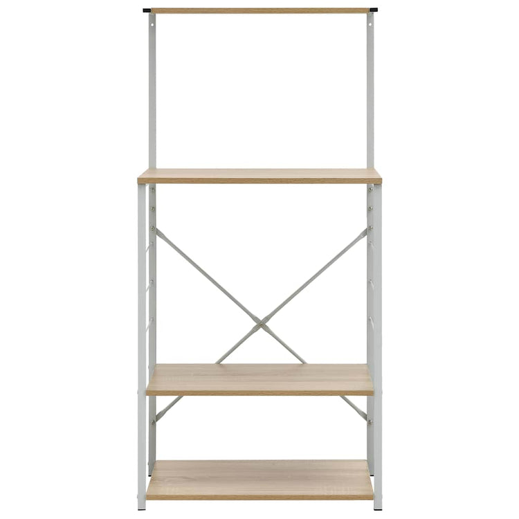 VIDAXL -Mikrowellenschrank 60x39.6x123 cm verarbeitetes Holz weiß und Eichefarbe