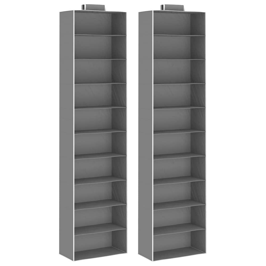 Vidaxl hängende Kleiderorganizer 2 Stück mit 10 Regalen Stoff