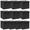 VIDAXL -Speicherboxen mit Deckel 10 PCs 32x32x32 cm Stoff schwarz