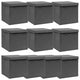 VIDAXL -Speicherboxen mit Deckel 10 PCs 32x32x32 cm Stoff grau