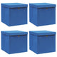 Vidaxx Aufbewahrungsboxen mit Deckel 4 Stück 32x32x32 cm Stoff blau