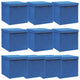 VIDAXL -Speicherboxen mit Deckel 10 PCs 32x32x32 cm Stoff blau