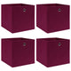 VIDAXL -Speicherboxen 4 PCs 32x32x32 cm Stoff dunkelrot