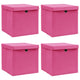 VIDAXL -Speicherboxen mit Deckel 4 PCs 32x32x32 cm Stoff rosa