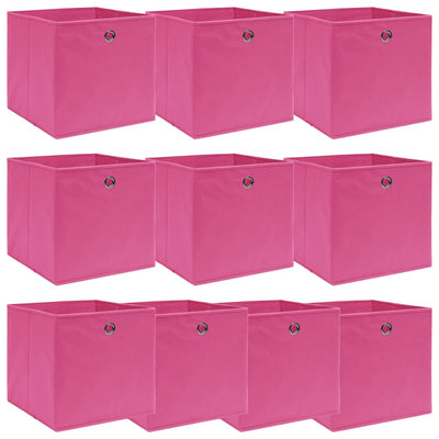 VIDAXL -Speicherboxen 10 PCs 32x32x32 cm Stoff rosa