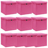 VIDAXL -Speicherboxen mit Deckel 10 PCs 32x32x32 cm Stoff rosa