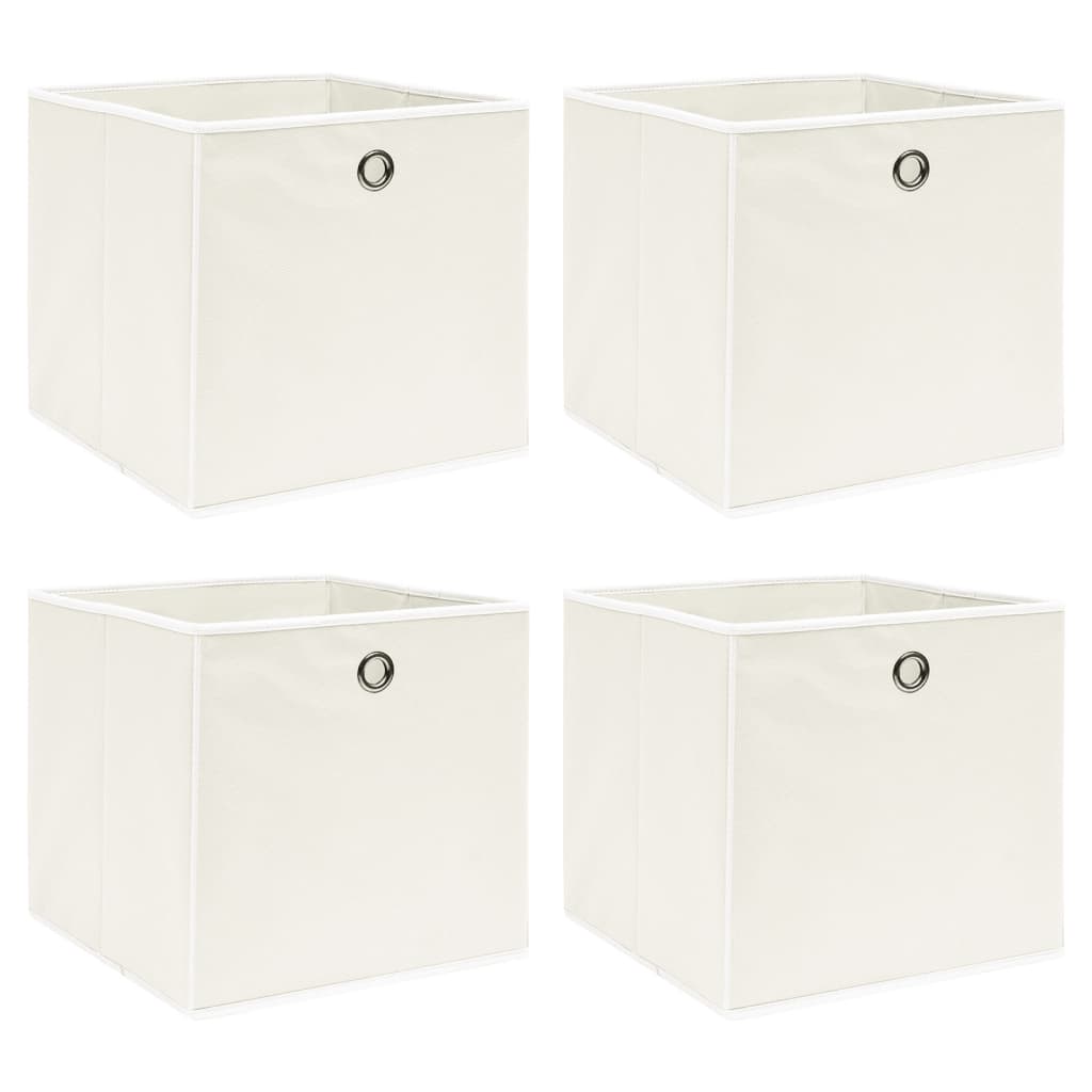 VIDAXL -Speicherboxen 4 PCs 32x32x32 cm Stoff weiß