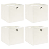 VIDAXL -Speicherboxen 4 PCs 32x32x32 cm Stoff weiß - afbeelding 1