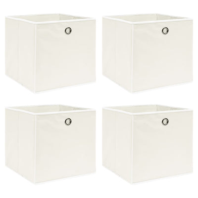 VIDAXL -Speicherboxen 4 PCs 32x32x32 cm Stoff weiß