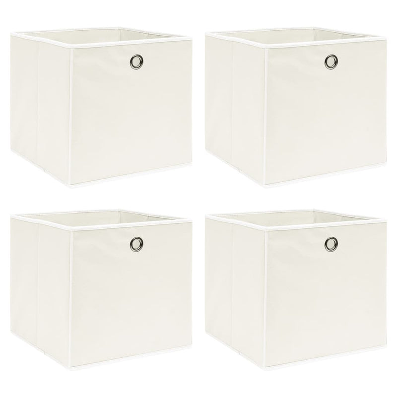 VIDAXL -Speicherboxen 4 PCs 32x32x32 cm Stoff weiß