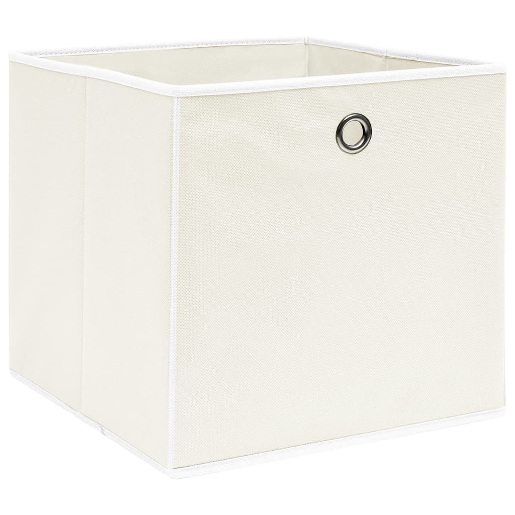 VIDAXL -Speicherboxen 10 PCs 32x32x32 cm Stoff weiß