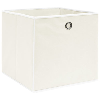 VIDAXL -Speicherboxen 10 PCs 32x32x32 cm Stoff weiß