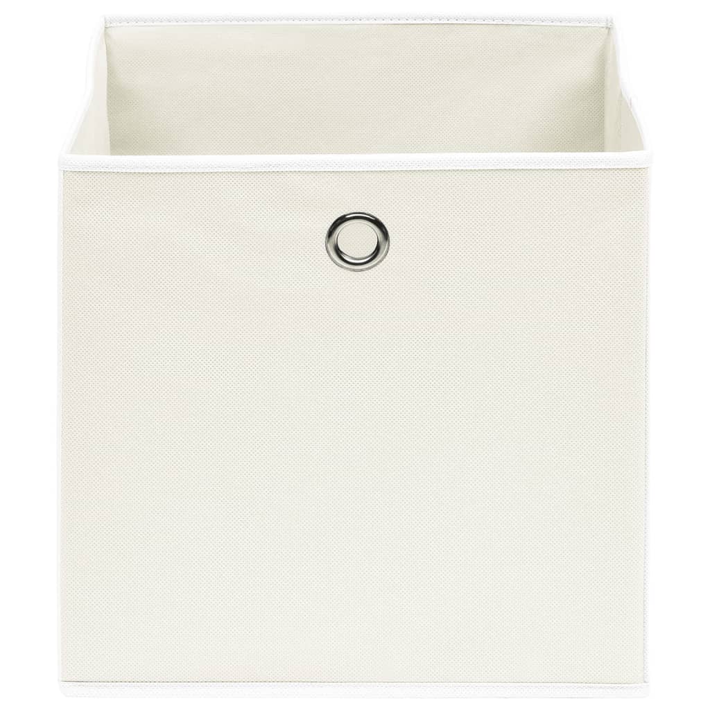 VIDAXL -Speicherboxen 10 PCs 32x32x32 cm Stoff weiß