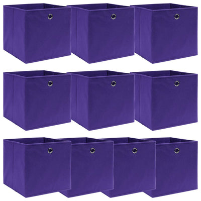 VIDAXL -Speicherboxen 10 PCs 32x32x32 cm Stoff lila lila