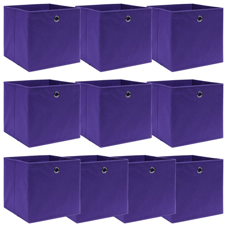 VIDAXL -Speicherboxen 10 PCs 32x32x32 cm Stoff lila lila