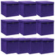 VIDAXL -Speicherboxen mit Deckel 10 PCs 32x32x32 cm Stoff lila lila